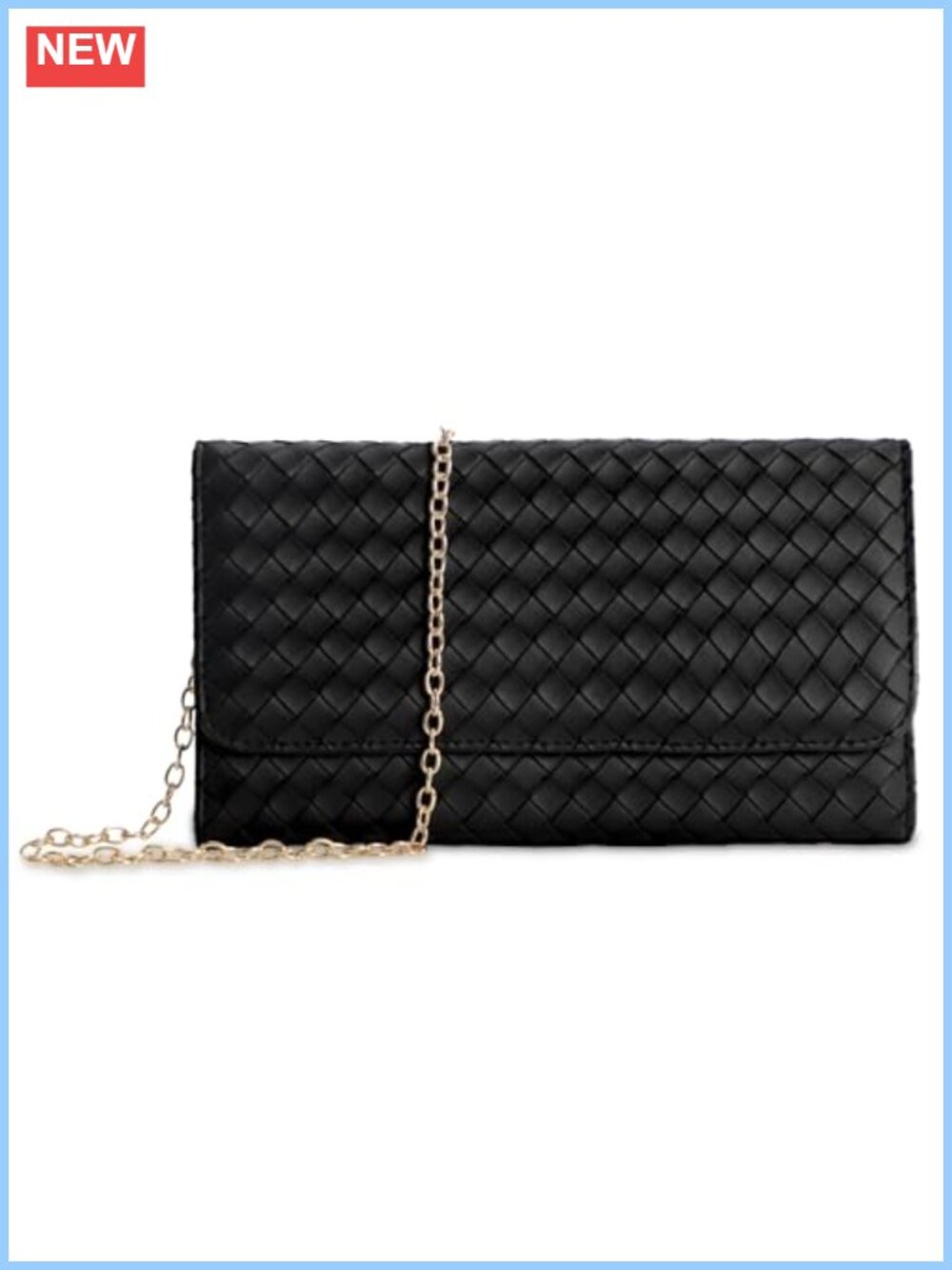 Crossbody Bag with Removable Gold Chain Clutch Purse Card Slots